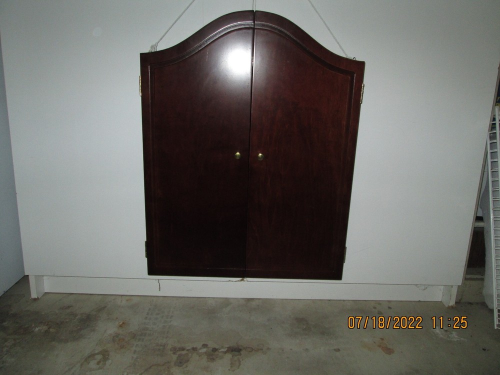 Wooden Wall Hanging Display Curio Cabinet With Magnetic Latched Doors