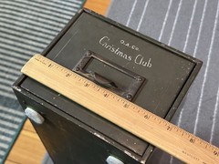 VINTAGE 1920’S O.A. CO. CHRISTMAS CLUB METAL CARD CATALOG BANKING FILE CABINET