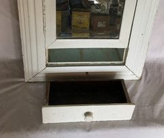 VTG Shabby Bevel Mirror Medicine Cabinet with Draw 20×30 Recess Chic Old 93-26B
