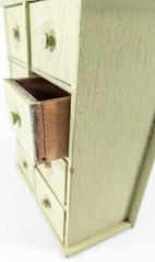 20th Century Vintage Green Painted Hanging Wall Spice Apothecary Cabinet Chest
