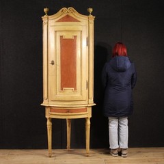 Antique Italian corner cabinet lacquered furniture cupboard Louis XVI 18th cent