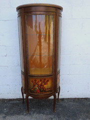 French Hand Painted Vitrine Display Curio Cabinet Cupboard 6344