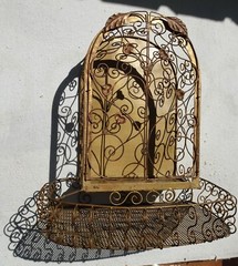 ART NOUVEAU DISPLAY CABINET NICHE WALL ART WROUGHT IRON RARE 1900 HOUSE ALTAR