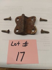 HOOSIER CABINET DOOR HINGE + SCREWS LOT # 17