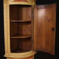 Antique Italian corner cabinet lacquered furniture cupboard Louis XVI 18th cent