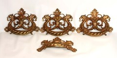 INCREDIBLE SET FOUR 18th 19thC NEOCLASSICAL GILT METAL CHEST of DRAWER HANDLES