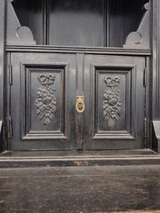 Antique Georgian Period Hutch Cabinet Beveled Glass