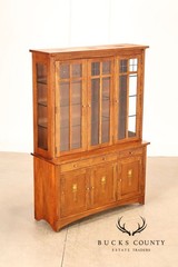 Stickley Mission Collection Oak Harvey Ellis Inlaid China Cabinet