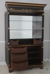 70937: EJ VICTOR Chinoiserie Eglomise Mirror Door Bar Cabinet
