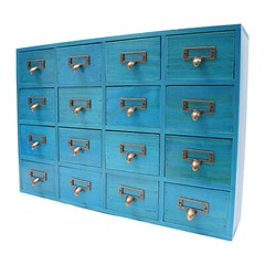 16 Drawers Apothecary Cabinet Library Card Catalog Cabinet Tabletop Vintage Apot