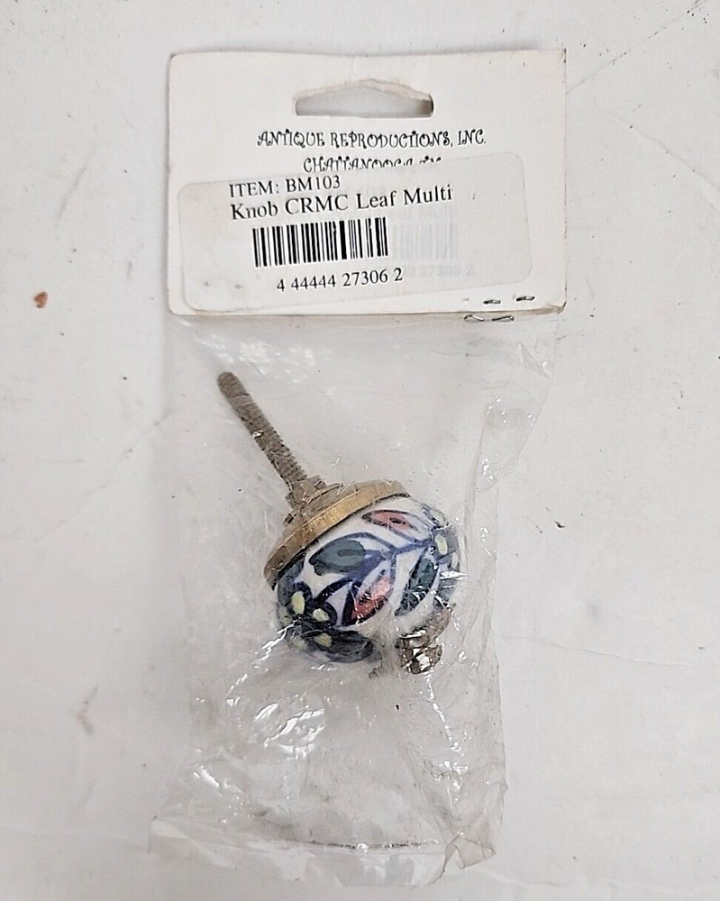 Floral Design Decorative Hand Painted Ceramic Door Knob Multi Color Round