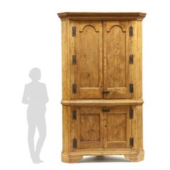 Antique Chippendale Large Architectural Corner Cupboard