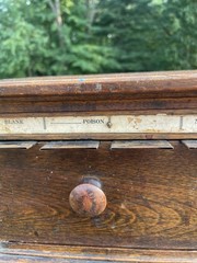 Antique McCourt Label Co Cabinet Medical Apothecary Display Label Dispenser
