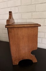 Antique Wood Tabletop Single Drawer Counter Display Cabinet Brass Dovetail Joint