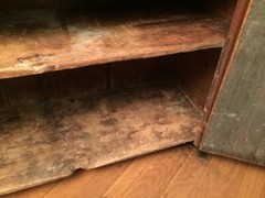antique country painted cupboard cabinet primitive 1800 pine glass door hutch