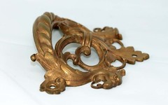 INCREDIBLE SET FOUR 18th 19thC NEOCLASSICAL GILT METAL CHEST of DRAWER HANDLES