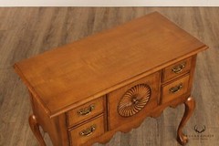 Baker Furniture Chippendale Style Tiger Maple Lowboy