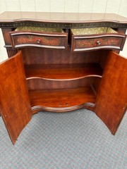 67704 Elegant Traditional Wood Storage Cabinet with Decorative Panels