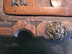 Antique Walnut Black Forest Carved Wall Cabinet