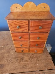 8 Drawer Wooden Spice Cabinet Box Herb LABELED