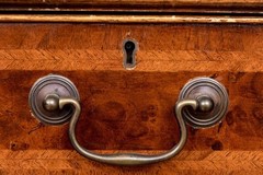 Antique Georgian Style Burl Wood Breakfront Cabinet