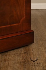 China Cabinet Display Bookcase with Carved Pediment and Silk Backing