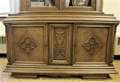 Antique Carved Oak Display Cabinet from Europe c1930 Art Deco