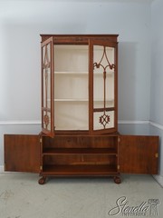 F69770: Vintage Chippendale Adams Style Display Cabinet w. Paint Decoration