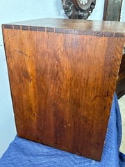 Antique oak general store collectors cabinet 8 drawer table top 1800s country