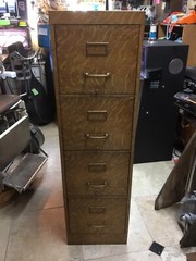 Rare Antique Macey Tiger Oak Metal Four Drawers File Cabinet Metal Body !