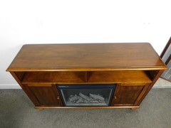 Used VG 57″ Wide Traditional Media Console Entertainment Center Fireplace Heater