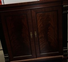 Baker Knapp & Tubbs Antique Brown Wood Drop Leaf Cabinet 2 Raised Panel Doors