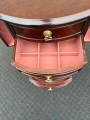 67470 Elegant Powell Mahogany Half Round Jewelry Cabinet w/ Felt Lining