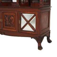 Mahogany Star Pentagram Etagere with Mirrors, Spindles & Eagles C1900