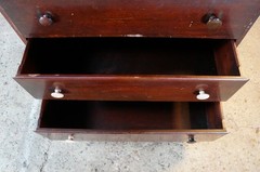 Mid Century Mahogany Stepback China Display Cabinet Hutch Bookcase 68″