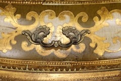 Florentine Italian Gilded and Paint Decorated Corner Cabinet Cupboard 1930s