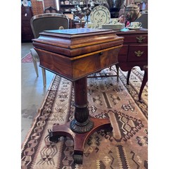 Antique Regency Mahogany Teapoy Pedestal Table