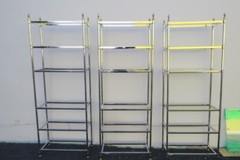 Boeing Company Chrome and Glass Display Shelving Etageres set of Three 9640