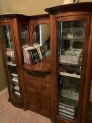 Antique English Barber Cabinet