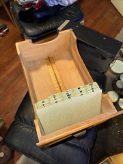 Vtg 1 Drawer Library Card Catalog Box Index File 15x10x7 Dovetail 5×8 Card