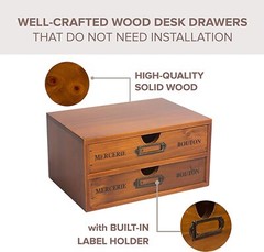 4-Drawer Desktop Organizer Wooded Filing Cabinet Multi-Functional Office Storage
