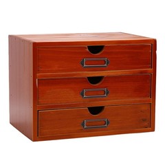 Stackable Apothecary Cabinet 3 Drawer Desk Organizer Vintage Library
