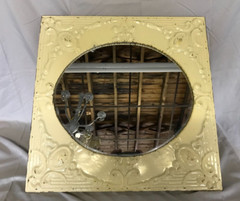Decorative Salvaged Tin Ceiling 23″ SQ. Butterscotch Metal Mirror Chic 358-23B