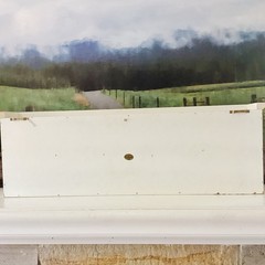 Vtg Exposures 5 Door Wall Cabinet Shelf White Made In Italy Miniatures Display