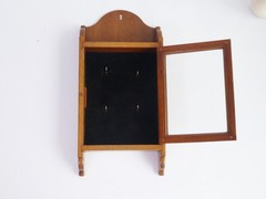 Small Vintage Lacquered Wooden Display Cabinet, Small Wooden Storage Chest