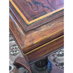 Antique Regency Mahogany Teapoy Pedestal Table