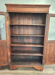 19th Century Large Cherry Cupboard With Glass 1800
