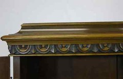 Beautiful Hand-Painted Oriental Cabinet With Elaborate Woodwork- 18″ x 40″ x 66″