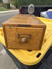 Library Bureau Solemakers Card Catalogue One Draw Wood Brass Vintage