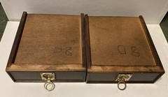 Antique Victorian Brown Leather Brass Gallery Military Campaign Cabinet 14.5x8x8